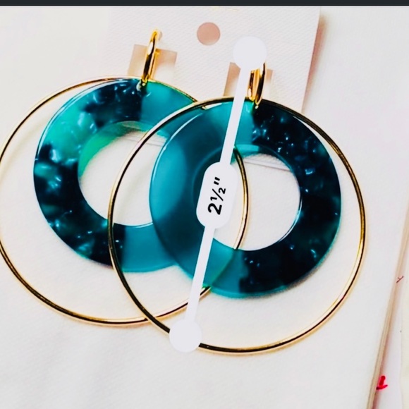 Fossil Green Acetate Hoop Earrings - Picture 3 of 5